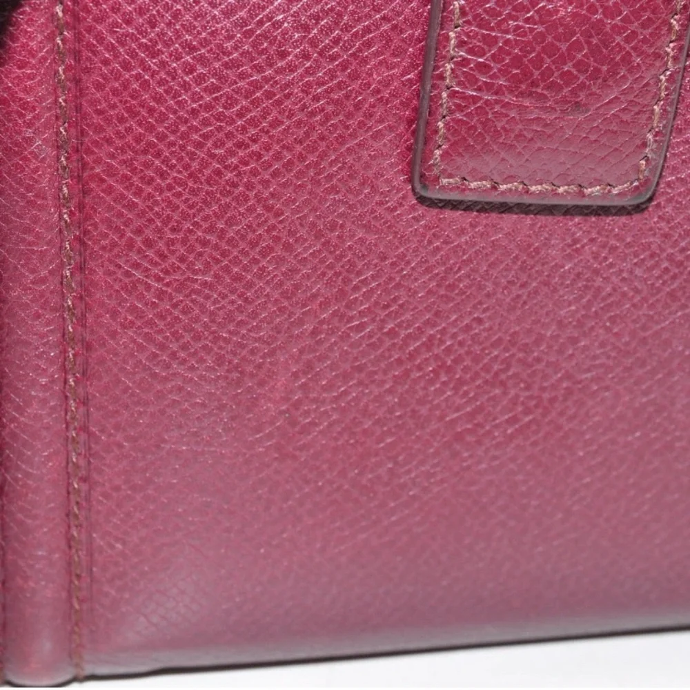 Salvatore Ferragamo Vara Ribbon Bi-Fold Wallet Leather Wine Red Auth EUC - Picture 12 of 16
